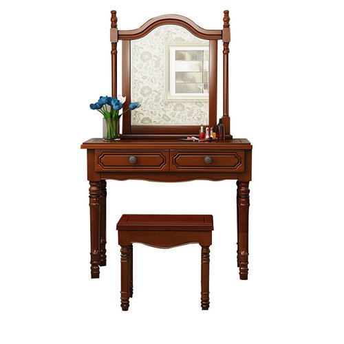 飘窗实木梳妆台卧室化妆桌家用简约梳妆台收纳柜一体厂家