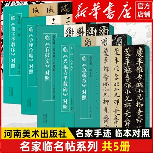 5册 名家临名帖赵孟頫王铎临集王圣教序对照邓文原临急就章八大山人兴福寺半截碑吴大澂吴昌硕王福庵石鼓文对照何绍基争座位帖对照