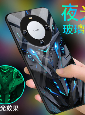 黑色战士适用华为mate60手机壳mate50男mate40新款30epro炫酷10夜光玻璃20x全包+防摔40E高级mate9pro硅胶套