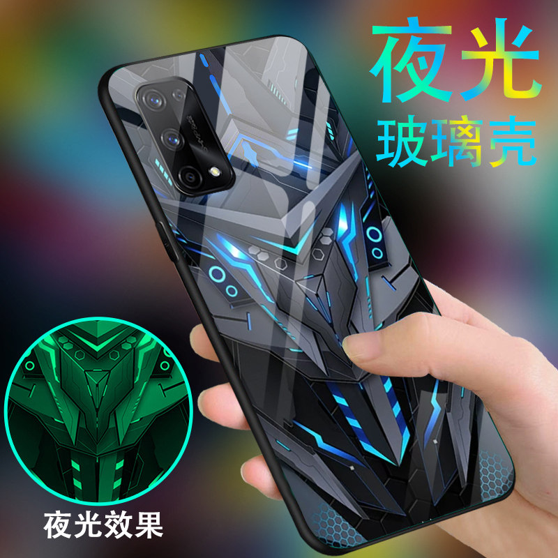 黑色战士适用于真我x7手机壳男opporealmex50pro新款至尊版炫酷v25夜光玻璃v13全包v11防摔V15x2潮v20硅胶套 - 实物图