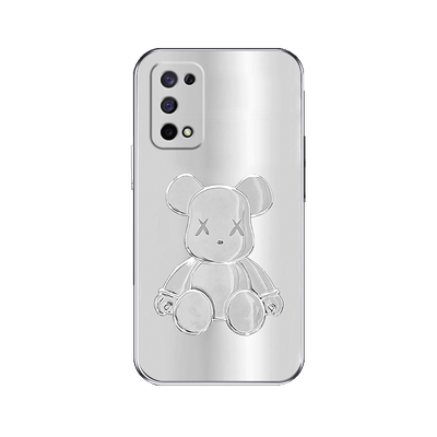 电镀银金属熊适用真我x7手机壳opporealmex7pro男款至尊版全包ultra玻璃v5套女v23新品v13防摔软v11s硅胶外壳