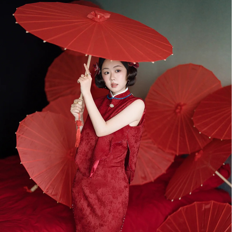 中式喜字婚伞油伞红伞婚拍照