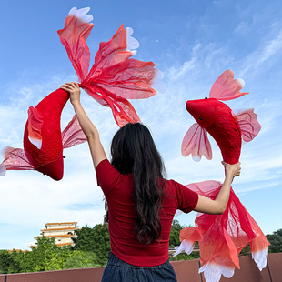 中秋国庆红色仿真锦鲤金鱼婚礼布置美陈场景摄影拍照店铺橱窗装 饰