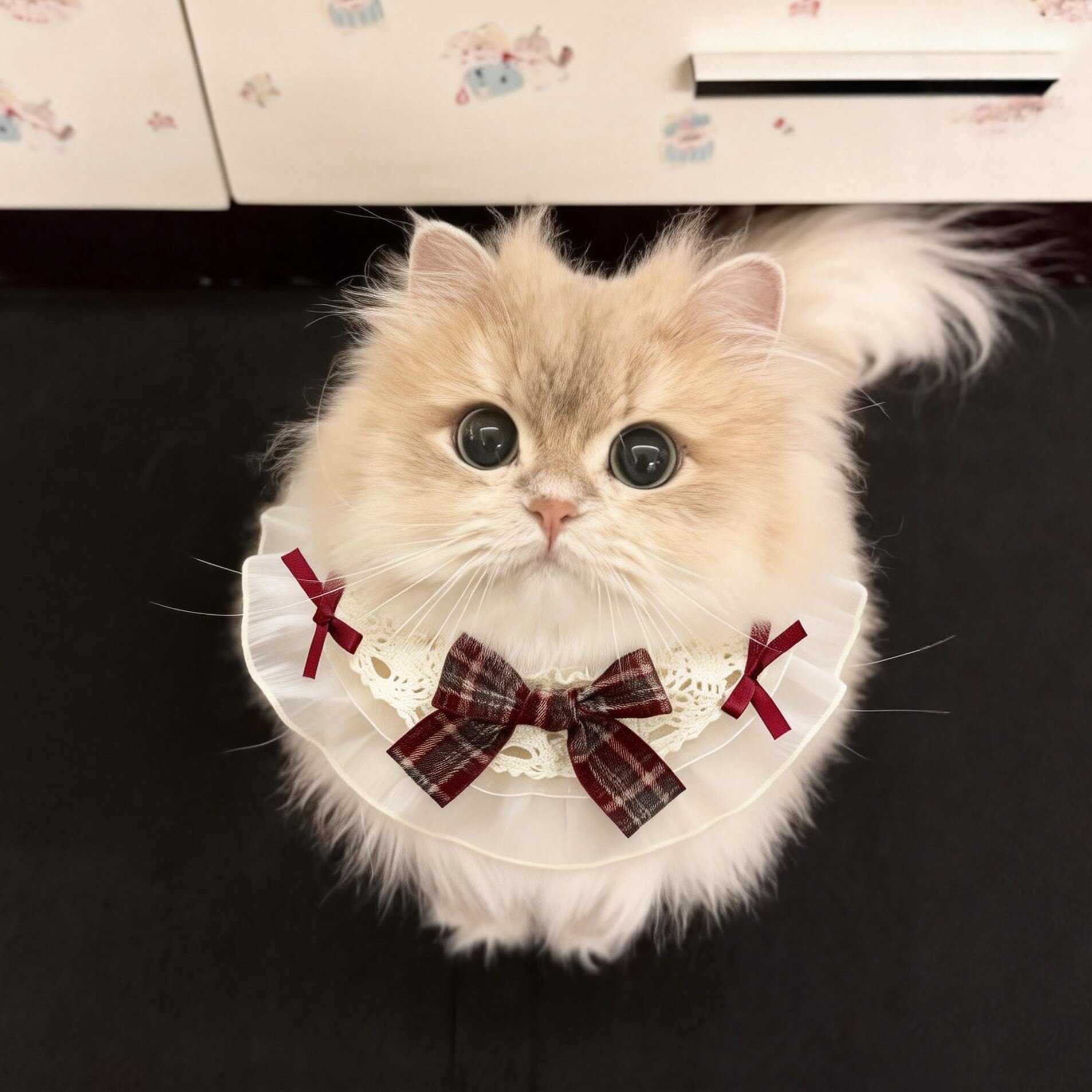 猫咪围脖宠物口水巾小配饰小猫围兜围巾装饰品新款脖饰防舔可爱