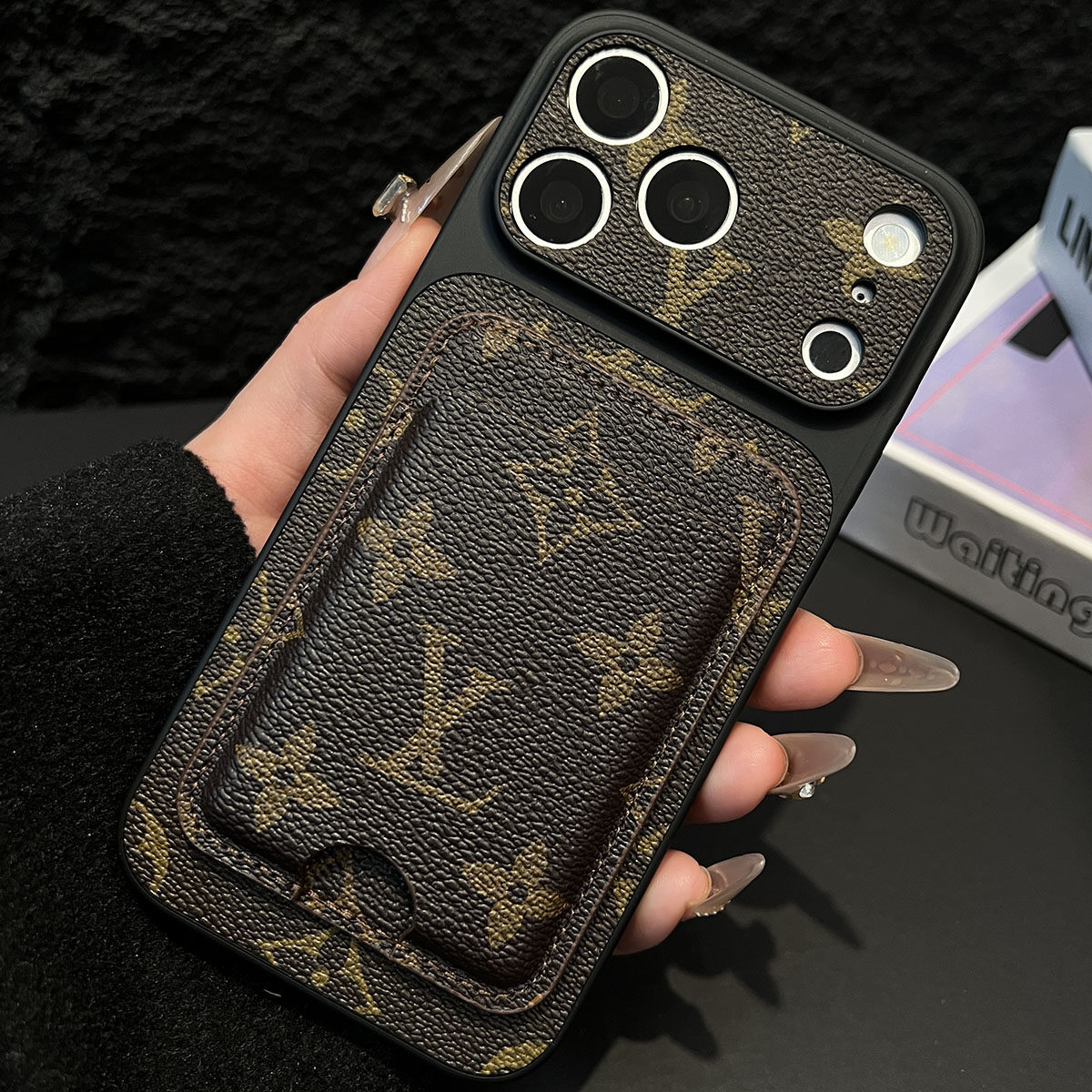 AI按键全包适用苹果17promax手机壳秒变16防摔15新年14磁吸卡包轻奢简约皮质男女新款网红老花爆款