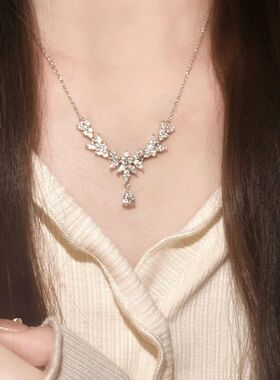 轻奢超仙锆石项链女2025年新款