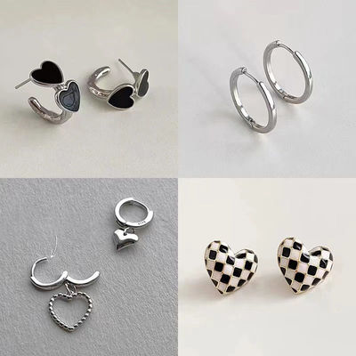 黑桃甜心爱心耳环女复古耳饰