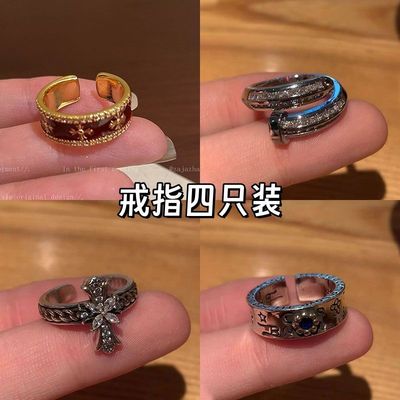 中古戒指复古开口高级气质十字架指环2025新款小众不撞款
