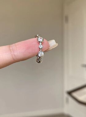 vintage中古老钱风泡泡软戒指轻奢高级感小众精致百搭镶钻指环女