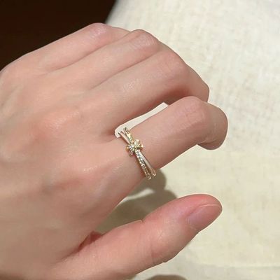 戒指打结女款小众高级轻奢设计2025气质新款精致开口食指指环