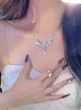 超仙水滴锆石项链女2025年新款