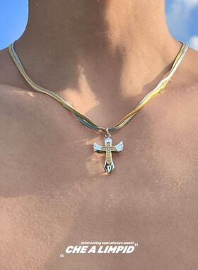 CHEALIMPID/.救赎-间金双层十字架嘻哈小众高级感钛钢轻奢项链