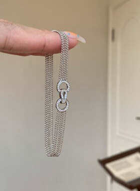 环扣珠序~中古盘扣珠珠极简通勤风银色高级感小众气质手链配饰