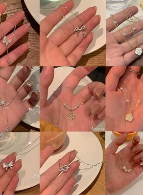 简约蝴蝶流苏项链女韩国轻奢高级感精致锁骨链夏季小众设计感颈链