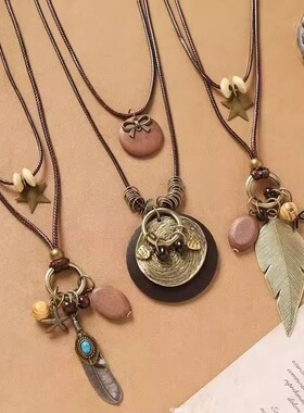 新中式复古民族风长款项链