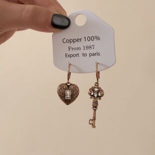 SUMIYAKI 复古爱锁芯系列不对称钥匙耳环爱心耳饰女2026新款爆款