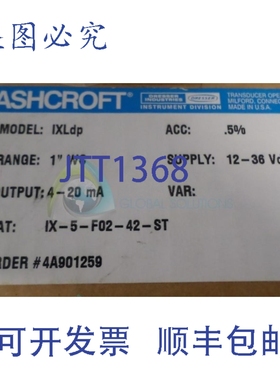 原装供应ASHCROF IX-5-F02-42-ST 压力变送器 NSMP