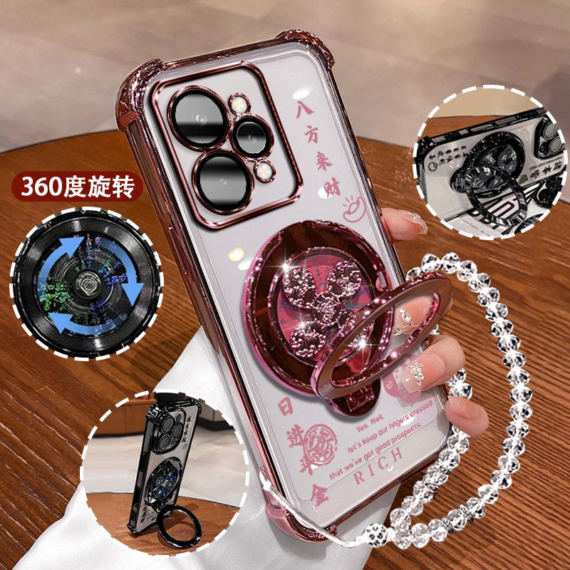 适用真我15手机壳15pro轻奢高档陀螺支架Realme15pro超薄防摔保护套RMX5105创意软壳RMX5100镜头膜全包女新款