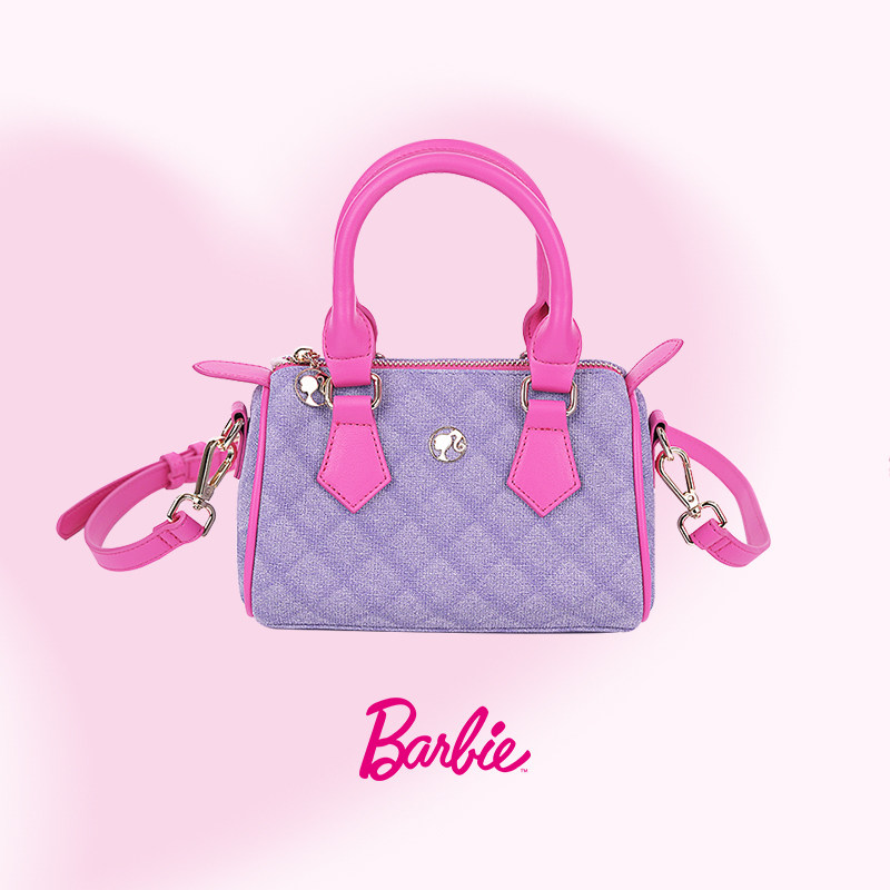 【Barbie芭比官方正品】格子波士顿包女生保龄球包斜跨包新年礼物,箱包皮具/热销女包/男包,腋下包,淘宝优惠券,粉丝福利购,淘宝优惠卷