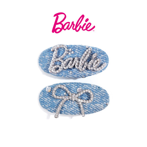 牛仔色发夹发饰女高级侧边夹