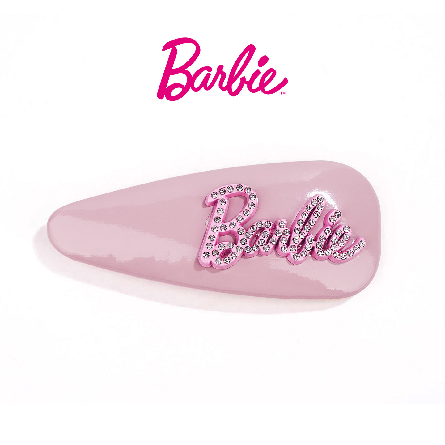 Barbie芭比官方正品发夹发饰粉色女高级新款发夹饰品侧边夹子头饰