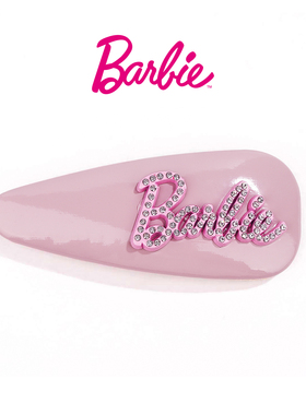 Barbie芭比官方正品发夹发饰粉色女高级新款发夹饰品侧边夹子头饰