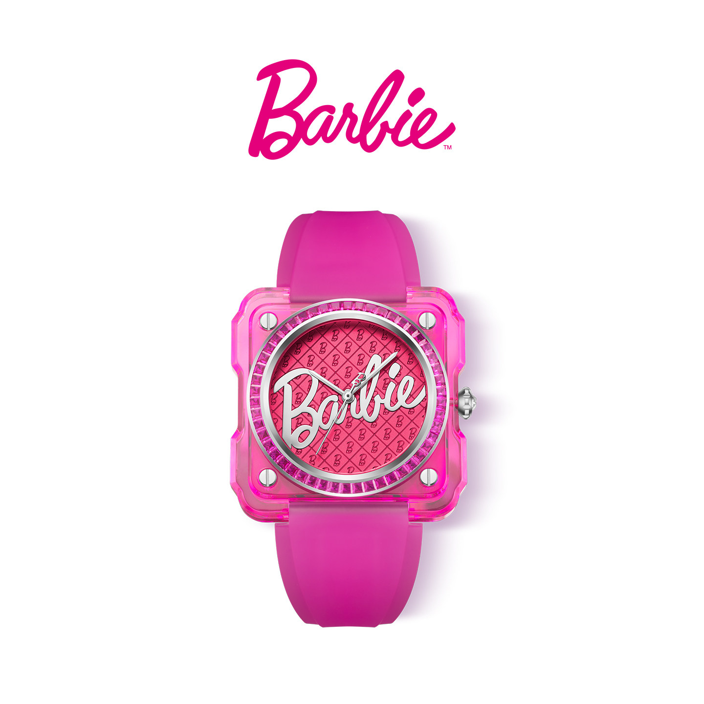 Barbie芭比官方正品石英手表硅胶表带女进口机芯轻奢手表大表盘