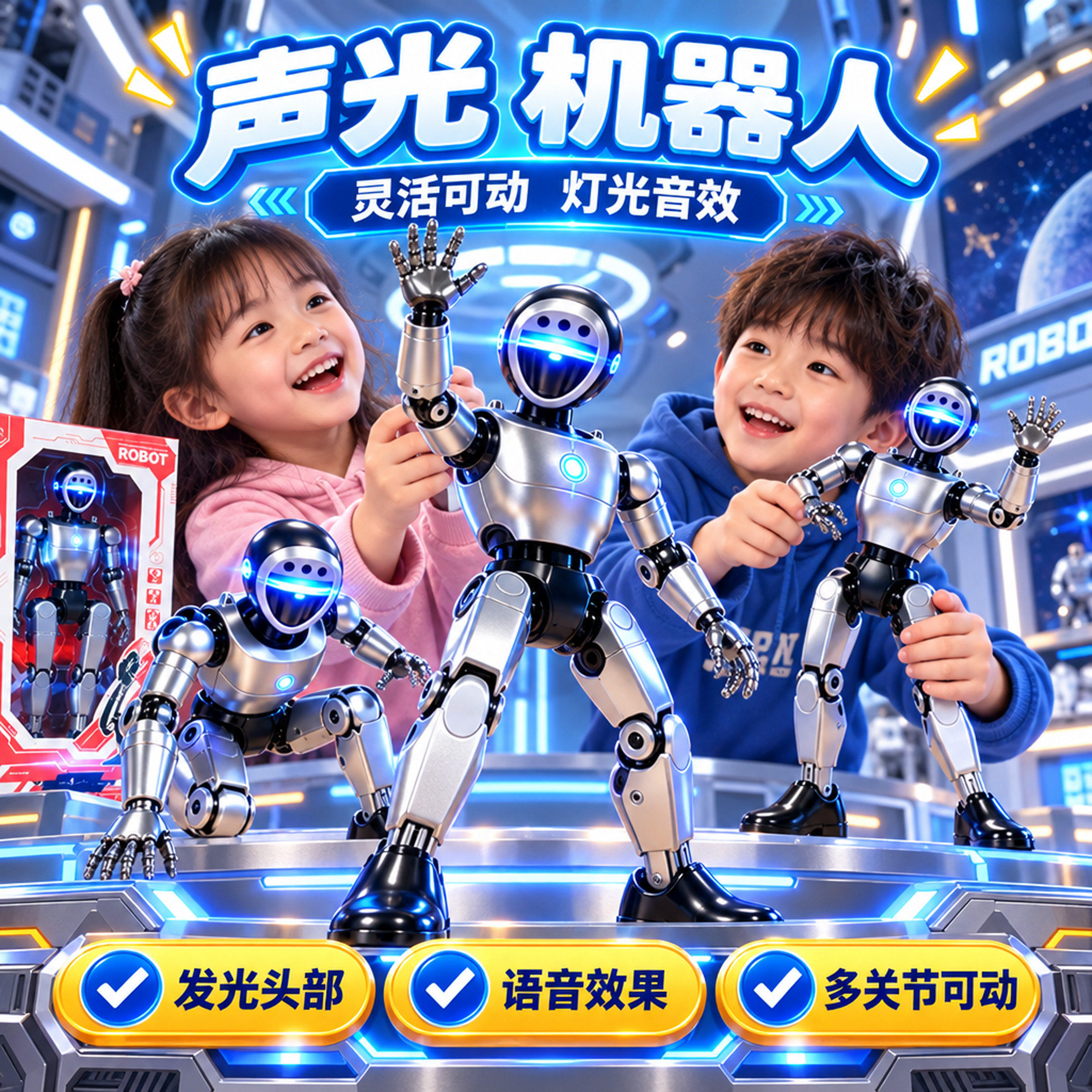 2026新款语音表白AI机器人儿童智能可动玩偶互动玩具男孩生日礼物