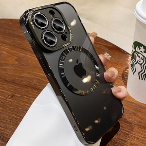 magsafe磁吸适用苹果15promax手机壳iphone14新款16pro透明13pro高级感12带镜头膜pm金属镜框全包por防摔套硬
