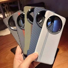 适用华为mate60pro+手机壳mate50rs无边框手机套mate 40新款半包碳纤维超薄散热凯夫拉纹70高级感男女p80防摔