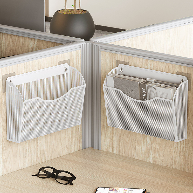 办公桌收纳盒壁挂式墙上A4纸文件夹架子工位整理创意杂志书桌好物