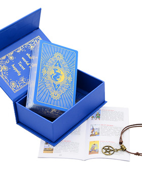 新款韦特蓝色塔罗牌Tarot彩印塔罗牌塑料PVC防水塔罗牌说明书桌游