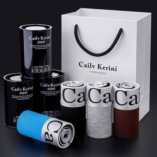 CK男士莫代尔四角内裤透气短裤男