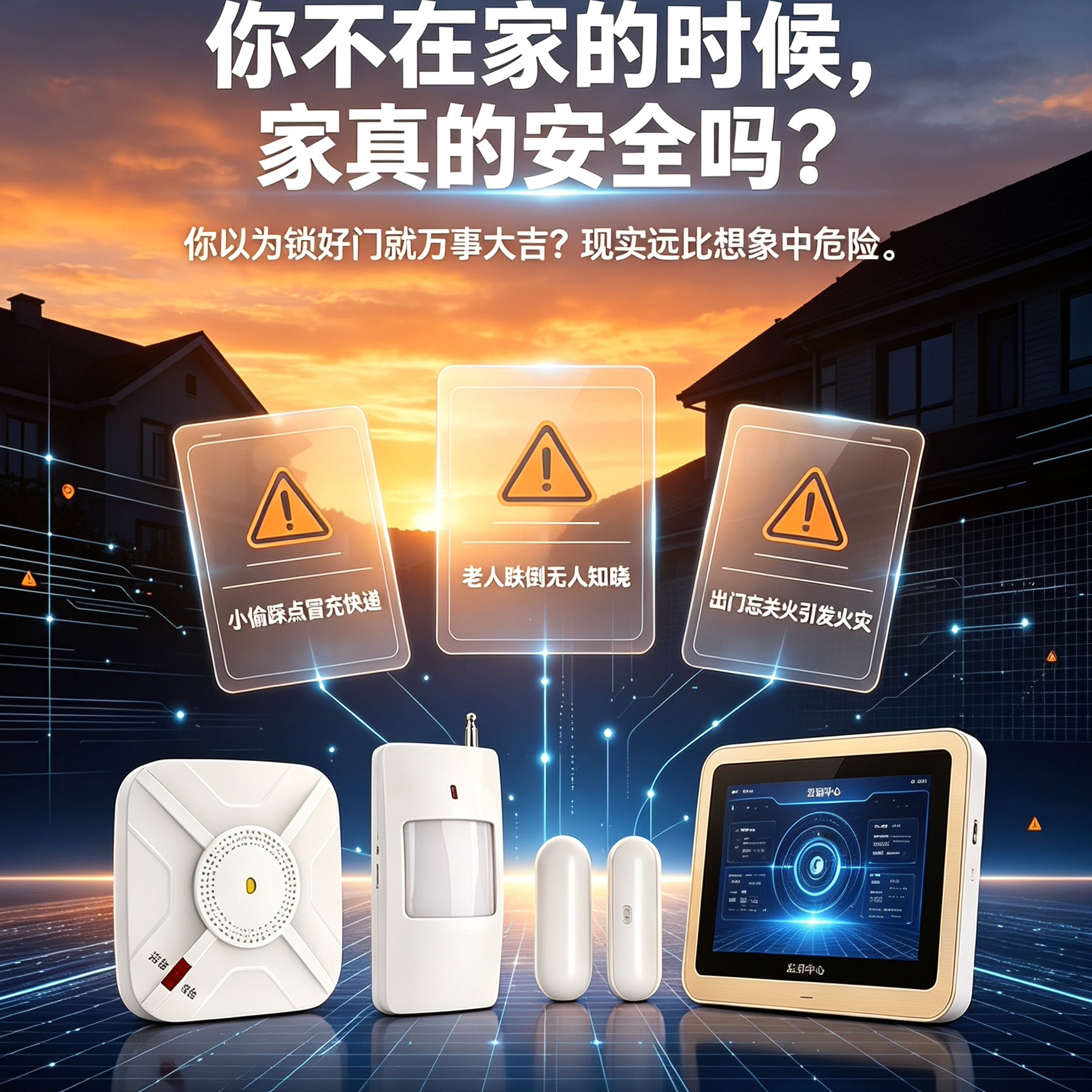 智能家居套装门窗感应APP远程图片