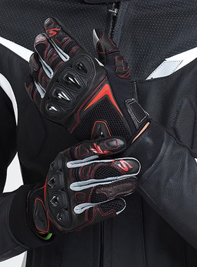 SBK摩托车夏季骑行手套机车赛车骑士手套透气防摔触屏短款SR-5