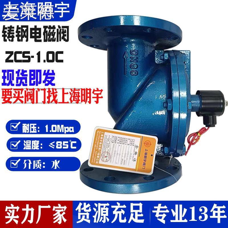 爱莱德ZCS铸钢法兰电磁阀 电磁控制阀220v常闭排水阀放水阀200碳钢DN100