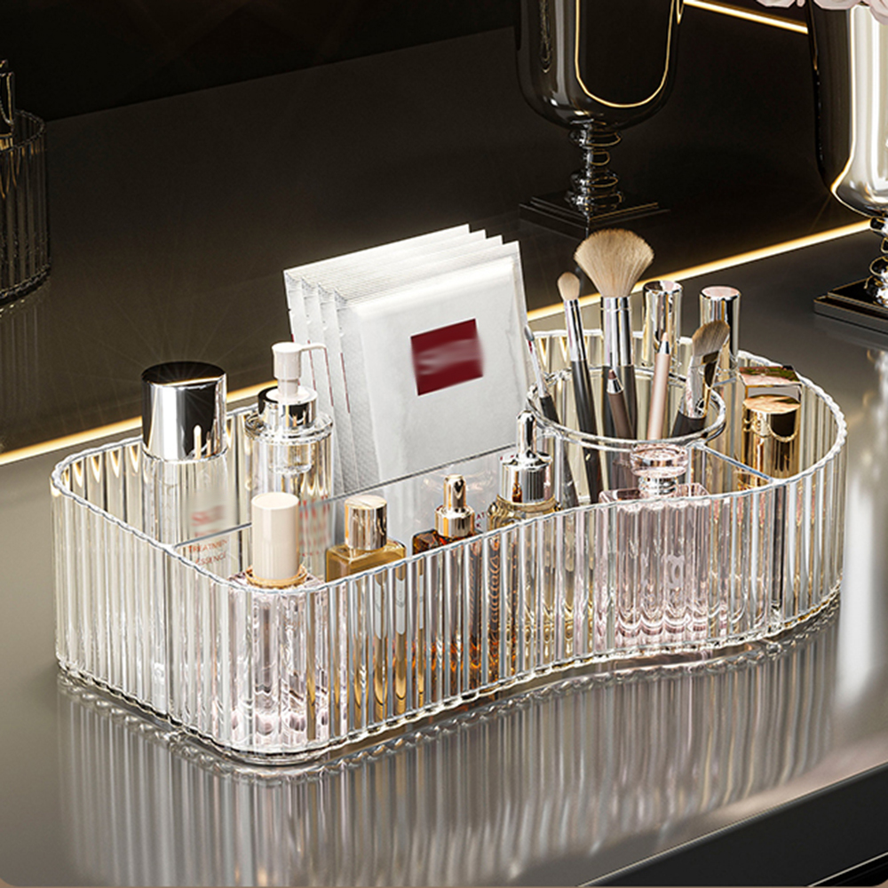 轻奢桌面化妆品收纳盒文具置物架