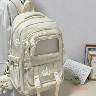 可以藏东西的书包书包女孩多层大容量初中ins风双肩包新款森系高