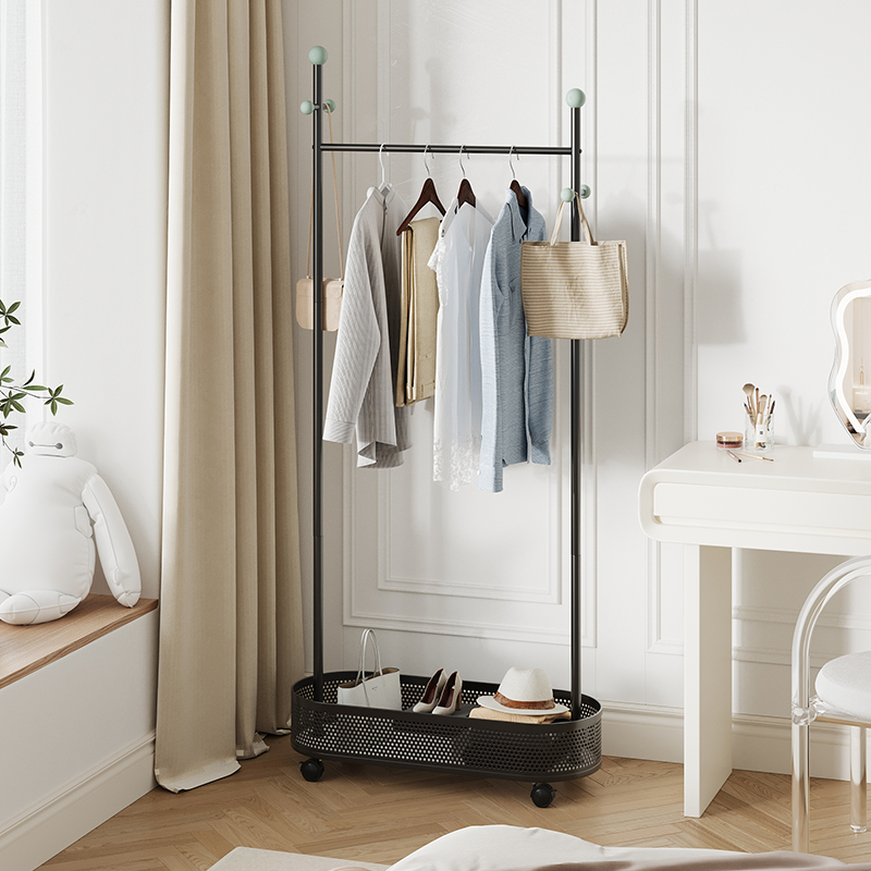速立普可移动铁艺卧室落地衣帽架