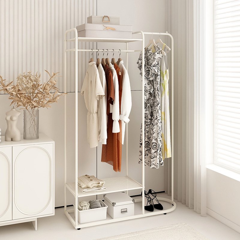 速立普多功能铁艺奶油风衣帽架