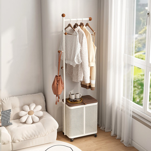 可移动卧室落地式挂衣架家用隔夜衣服收纳架高级感创意铁艺衣帽架