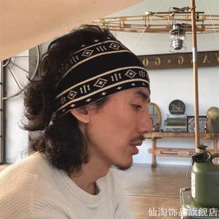 运动头巾秋冬拼色针织发带保暖短发过渡期束发带复古ins风潮百搭