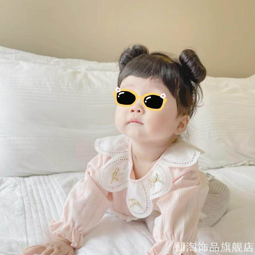 发箍假发婴儿帽子女男孩搞怪丸子头发带刘海小揪款宝宝齐刘海演出