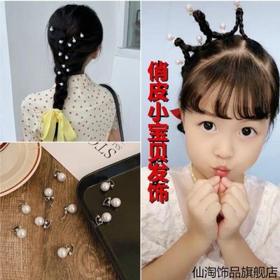编发扣夹少女碎发夹仿珍珠发夹仙气发饰点缀头饰小巧精致侧边夹