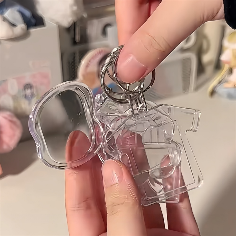 透明亚克力相框漫展应援周边diy钥匙扣大头贴挂件偶像证件照挂饰