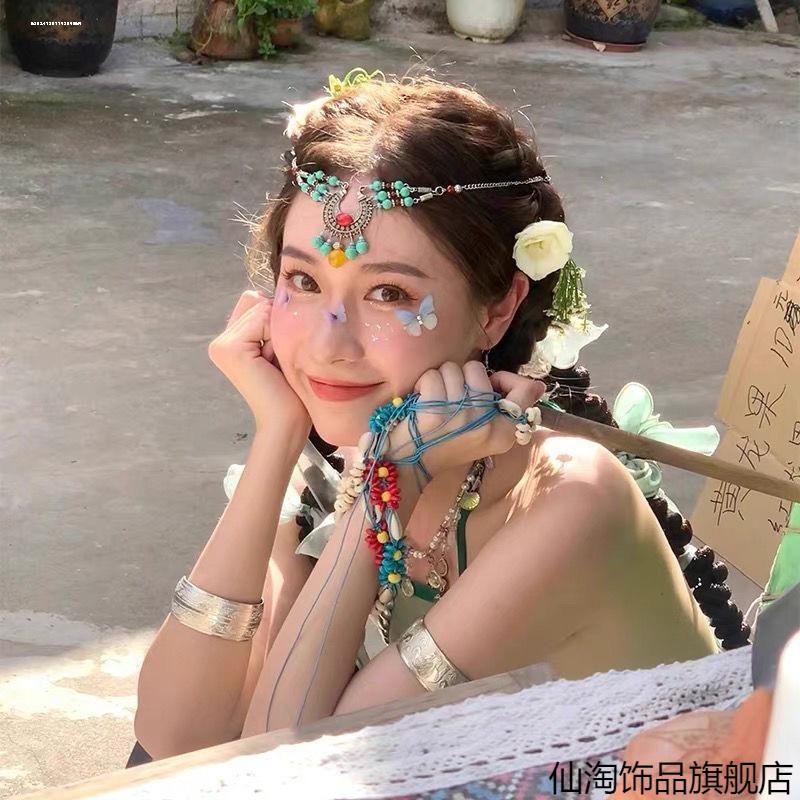 异域风西洲东宫小枫同款额头链女古风额饰头饰头纱汉服古装眉心坠