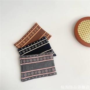 运动头巾百搭短发过渡期束发带拼色针织发带秋冬复古潮保暖日韩