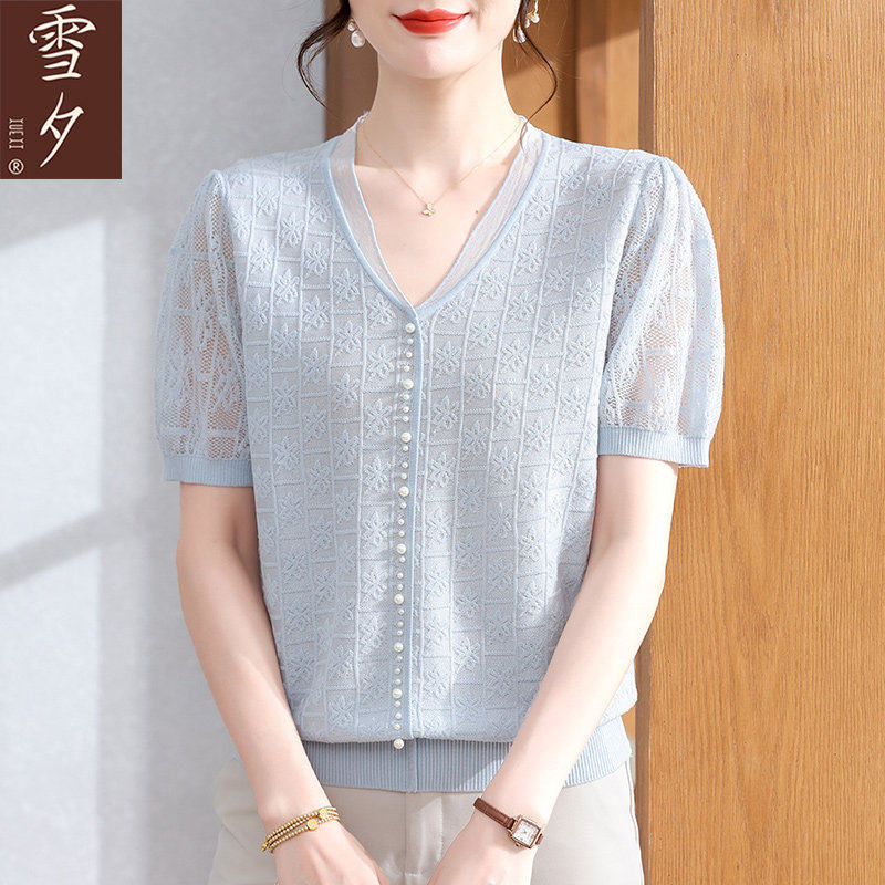 妈妈夏装气质减龄蕾丝绣