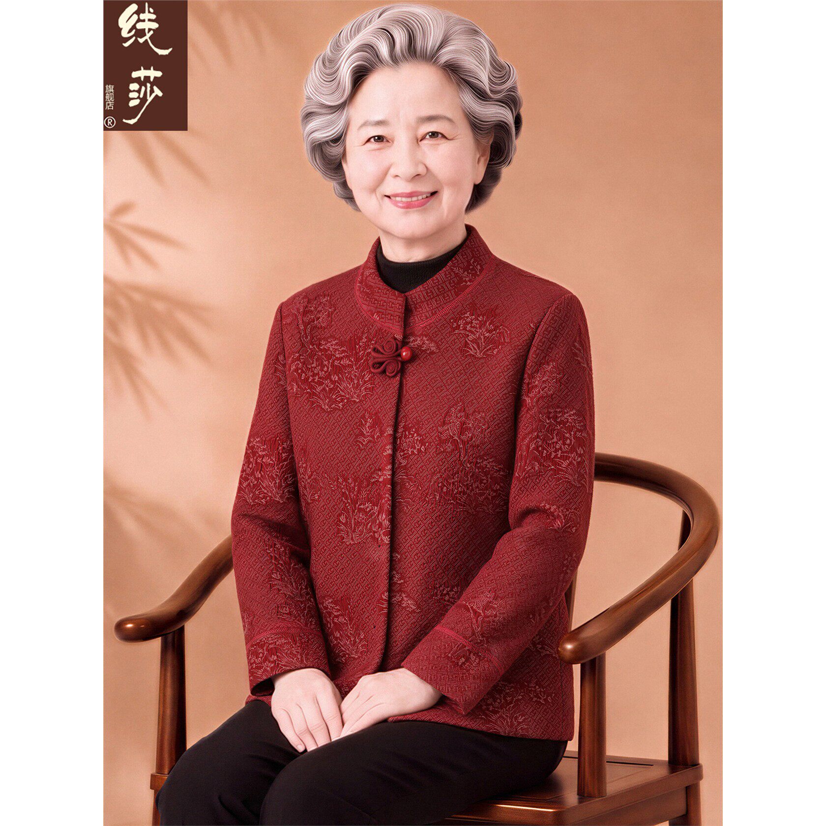老年人秋装女毛呢外套季