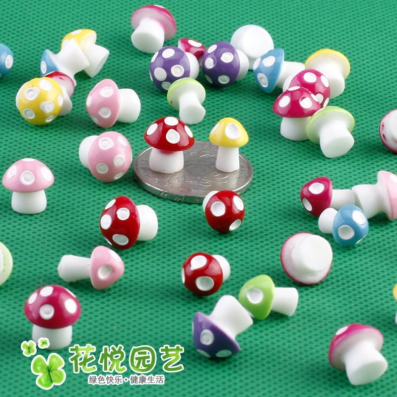 蘑菇苔藓微景观摆件鱼缸造景多肉饰品生态瓶DIY组装树脂摆件 中6